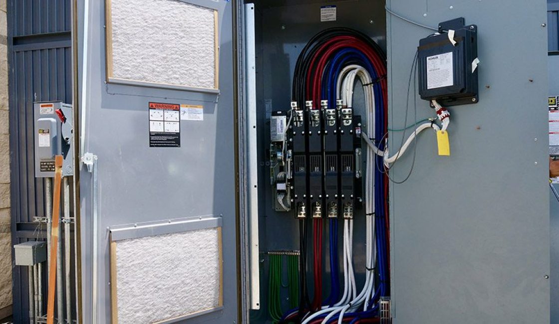 A bunch of wires are connected to the electrical box.